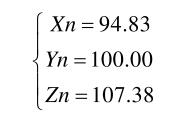 Xn，Yn，Zn值