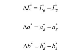 △L、△a和△b计算公式
