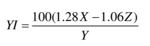 黄度指数YI公式