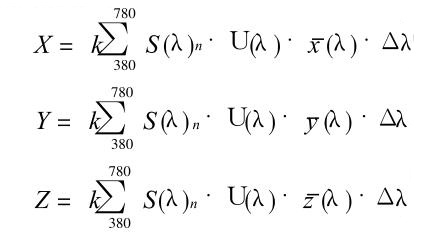 三刺激值的表达式