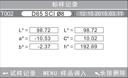 标样值调入